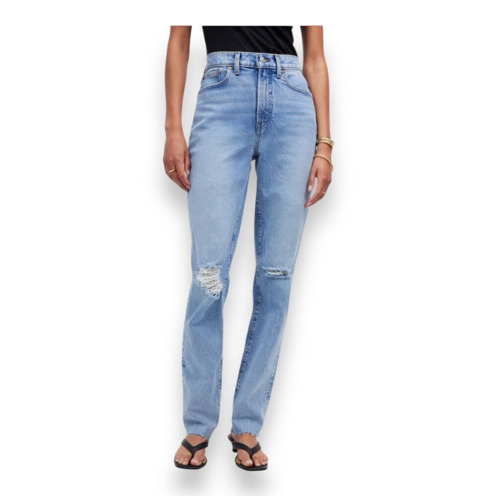 Madewell Perfect Vintage Distressed Straight Leg Jeans Size 28